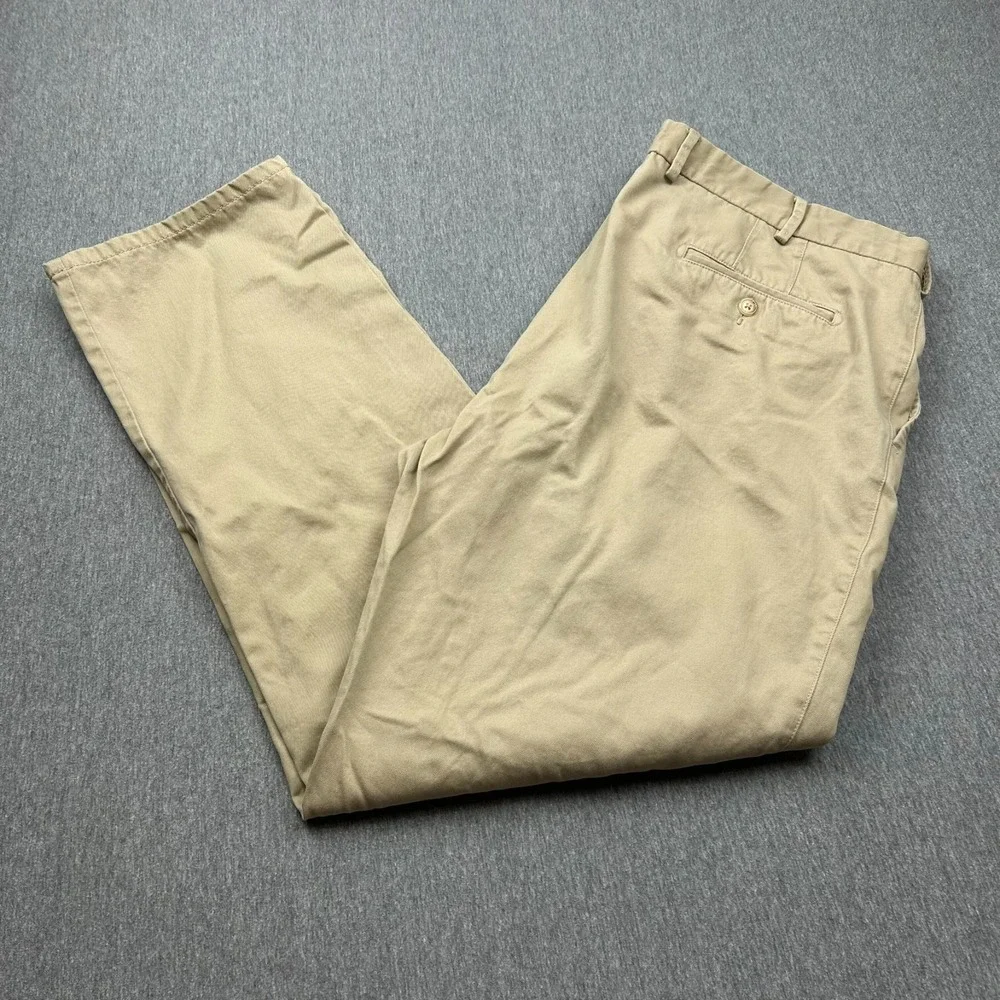 Peter Millar Twill Straight Leg Khaki Chino Pants Mens 38x31 Flat Front‎ Classic